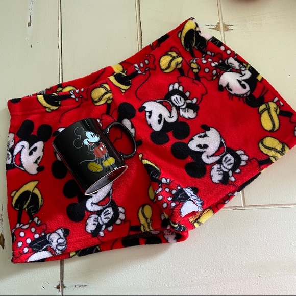 Disney Other - Disney Mickey Mouse Fleece Sleep Shorts Mug Bundle